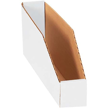 Box Packaging Corrugated Storage Bin, 200#/Ect-32-B Corrugated, White, 2 in W BSBINMT212